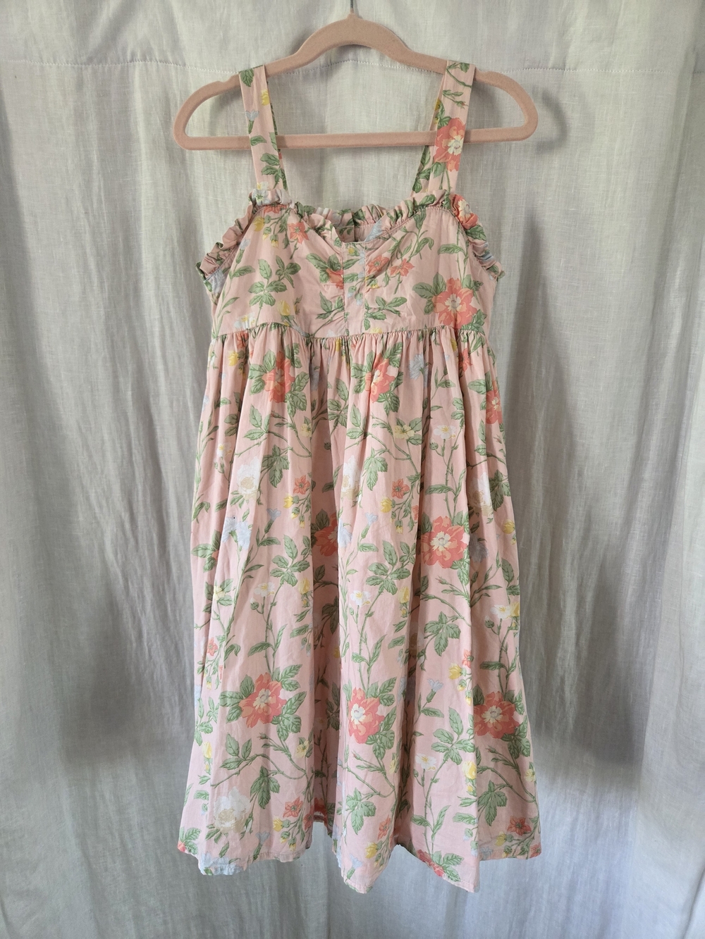 Janie and Jack | Pink Dress with Green Floral Leaves